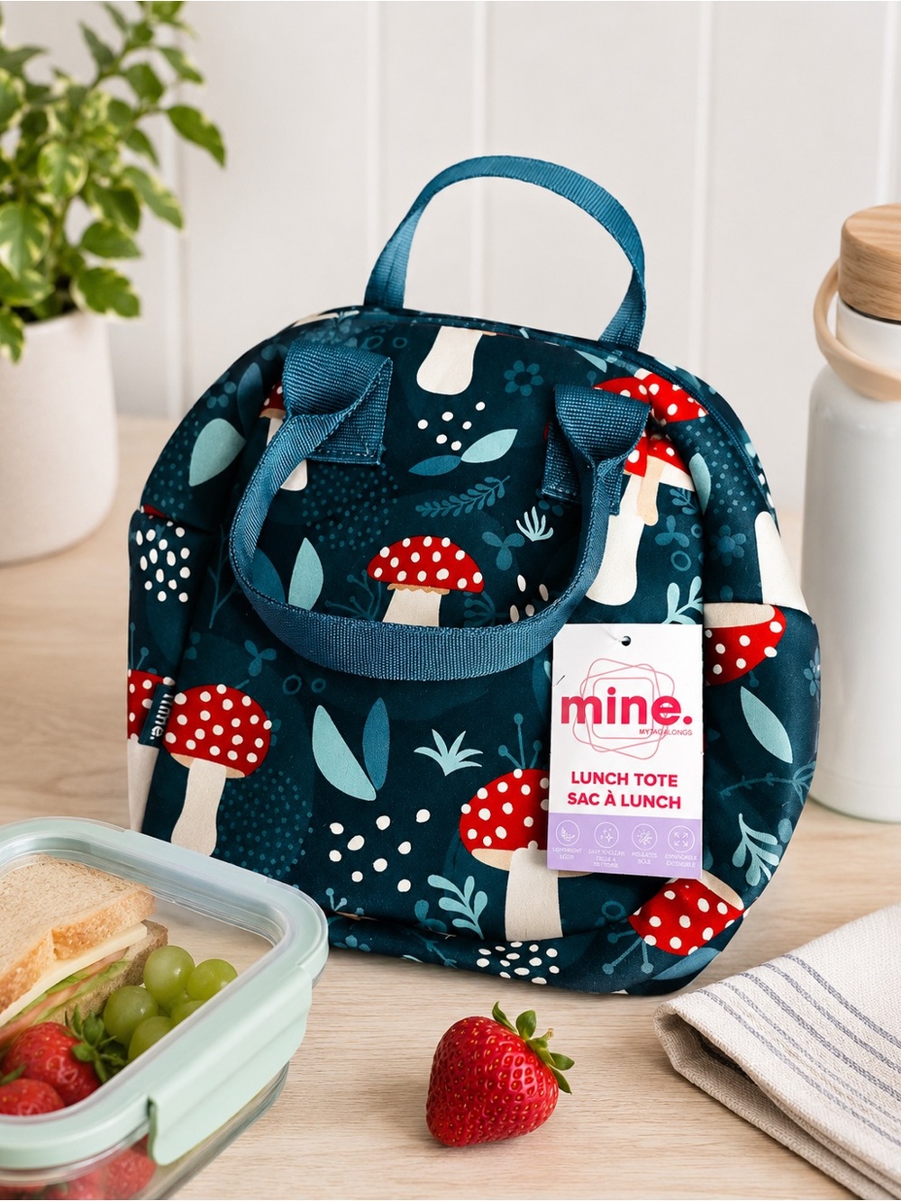 Mine by MyTagalongs Mushroom Print Insulated Lunch Tote